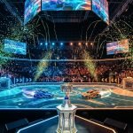 RLCS 2026 World Championship Fort Worth meta championship stage illuminated inside Dickies Arena