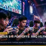 Mobile esports pro players competing on gaming smartphones during tournament playoff finals