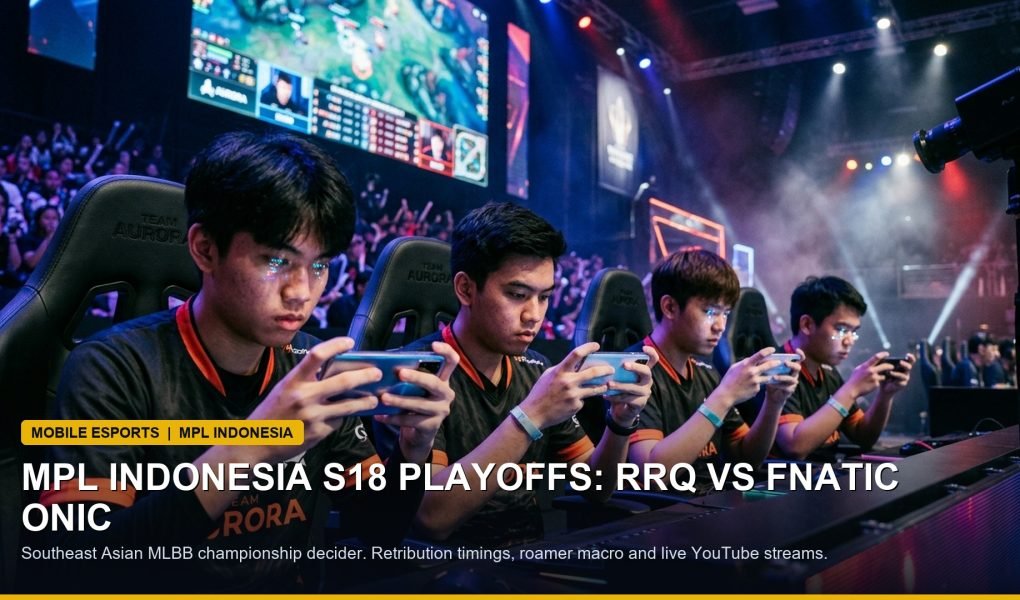 Mobile esports pro players competing on gaming smartphones during tournament playoff finals