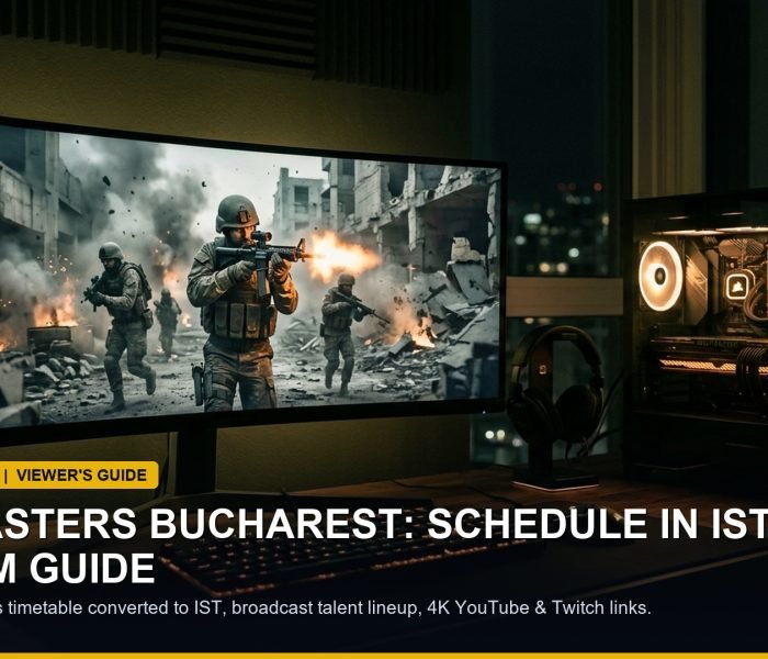 High-end esports PC setup running tactical Counter-Strike 2 match with broadcast overlay