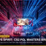 Counter-Strike 2 tactical arena showing pro esports players at illuminated LAN setups
